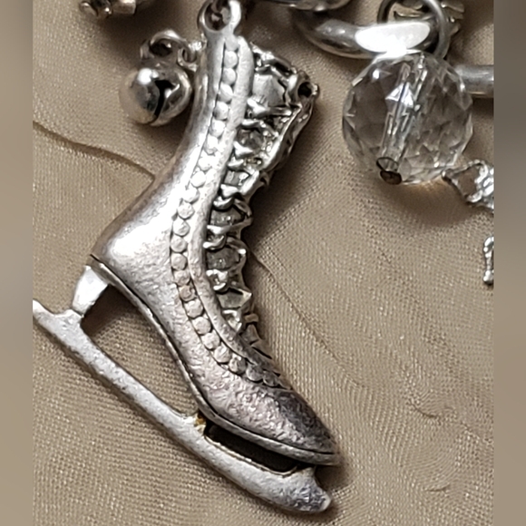 Antique Sterling Silver Snow Activity Themed Charm Bracelet . - Picture 4 of 10